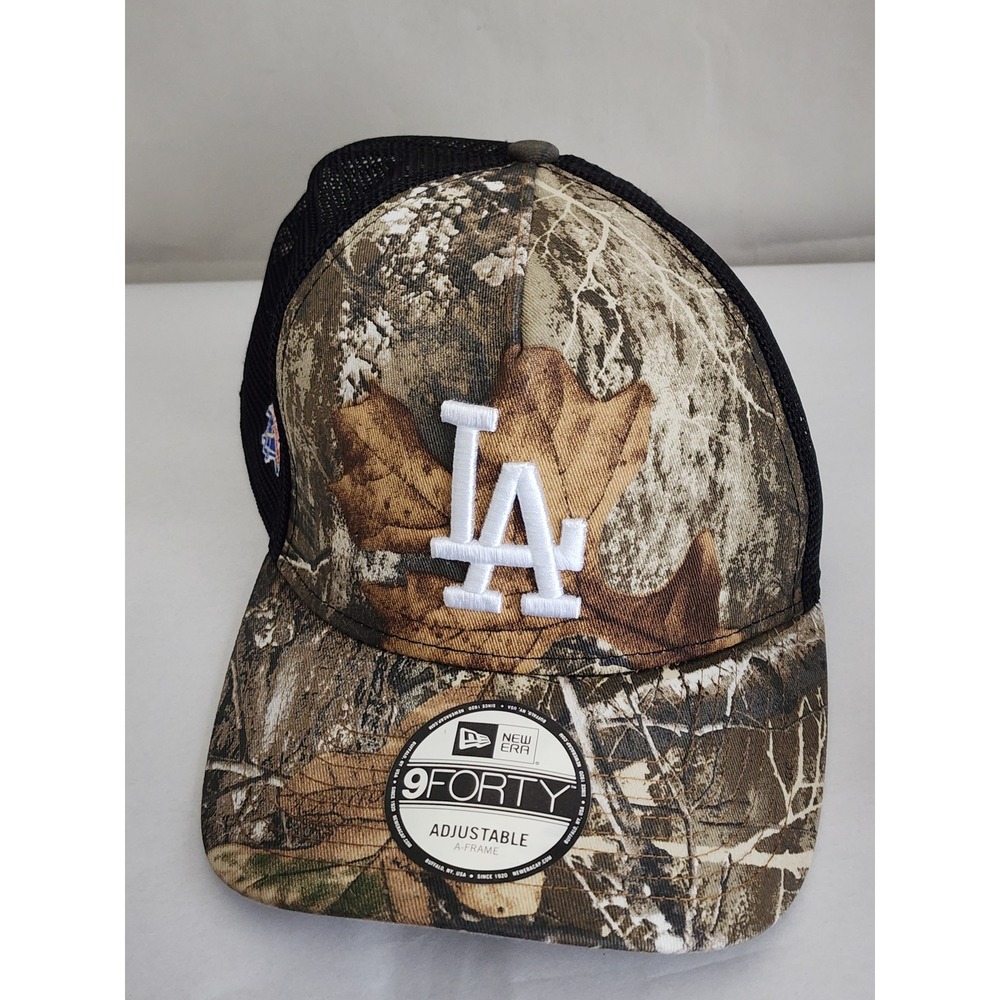 New Era 9FORTY LA Dodgers Camo Trucker Hat 40th Anniversary Patch Snapback Cap